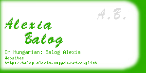 alexia balog business card